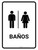 Restrooms White Spanish Portrait - Wall Sign