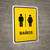 Restrooms Yellow Spanish Portrait - Wall Sign