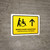 Wheelchair Assistant With Up Arrow Yellow Bilingual Spanish Landscape - Wall Sign