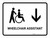 Wheelchair Assistant With Down Arrow White Landscape - Wall Sign