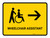 Wheelchair Assistant With Right Arrow Yellow Landscape - Wall Sign