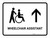 Wheelchair Assistant With Up Arrow White Landscape - Wall Sign