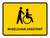 Wheelchair Assistant Yellow Landscape - Wall Sign