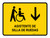 Wheelchair Assistant With Down Arrow Yellow Spanish Landscape - Wall Sign
