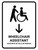 Wheelchair Assistant With Down Arrow White Bilingual Portrait - Wall Sign