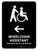 Wheelchair Assistant With Left Arrow Black Bilingual Portrait - Wall Sign