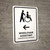 Wheelchair Assistant With Left Arrow White Bilingual Spanish Portrait - Wall Sign