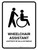 Wheelchair Assistant White Bilingual Spanish Portrait - Wall Sign