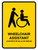 Wheelchair Assistant Yellow Bilingual Spanish Portrait - Wall Sign