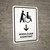 Wheelchair Assistant With Down Arrow White Portrait - Wall Sign