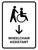 Wheelchair Assistant With Down Arrow White Portrait - Wall Sign