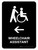 Wheelchair Assistant With Left Arrow Black Portrait - Wall Sign