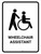 Wheelchair Assistant White Portrait - Wall Sign