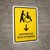 Wheelchair Assistant With Down Arrow Yellow Spanish Portrait - Wall Sign