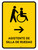 Wheelchair Assistant With Right Arrow Yellow Spanish Portrait - Wall Sign