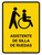 Wheelchair Assistant Yellow Spanish Portrait - Wall Sign