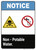 Notice: Non Potable Waters - Wall Sign