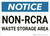 Notice: Non Rcra Waste Storage Area - Wall Sign