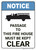 Notice: Passage To Fire House Must Be Kept Clear ANSI - Wall Sign