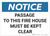 Notice: Passage To Fire House Must Be Kept Clear - Wall Sign