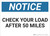 Notice: Check Your Load After 50 Miles Label - Wall Sign