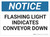 Notice: Flashing Light Indicates Conveyor Down - Wall Sign