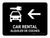 Car Rental With Left Arrow Black Bilingual Spanish Landscape - Wall Sign