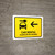 Car Rental With Left Arrow Yellow Bilingual Spanish Landscape - Wall Sign
