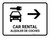 Car Rental With Right Arrow White Bilingual Landscape - Wall Sign