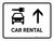 Car Rental With Up Arrow White Landscape - Wall Sign