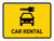 Car Rental Yellow Landscape - Wall Sign