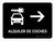 Car Rental With Right Arrow Black Spanish Landscape - Wall Sign