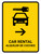Car Rental With Right Arrow Yellow Bilingual Spanish Portrait - Wall Sign