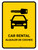 Car Rental Yellow Bilingual Spanish Portrait - Wall Sign