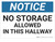 Notice: No Storage Allowed In Hallway - Wall Sign