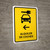 Car Rental With Left Arrow Yellow Spanish Portrait - Wall Sign