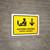 Customs Control With Down Arrow Yellow Bilingual Landscape - Wall Sign