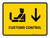 Customs Control With Down Arrow Yellow Landscape - Wall Sign