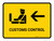 Customs Control With Left Arrow Yellow Landscape - Wall Sign