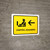 Customs Control With Left Arrow Yellow Spanish Landscape - Wall Sign