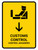 Customs Control With Down Arrow Yellow Bilingual Spanish Portrait - Wall Sign