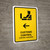 Customs Control With Left Arrow Yellow Bilingual Spanish Portrait - Wall Sign