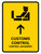 Customs Control With Up Arrow Yellow Bilingual Spanish Portrait - Wall Sign