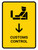 Customs Control With Down Arrow Yellow Portrait - Wall Sign