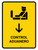 Customs Control With Down Arrow Yellow Spanish Portrait - Wall Sign