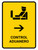Customs Control With Right Arrow Yellow Spanish Portrait - Wall Sign