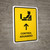 Customs Control With Up Arrow Yellow Spanish Portrait - Wall Sign