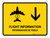 Flight Information With Down Arrow Yellow Bilingual Landscape - Wall Sign