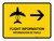 Flight Information With Right Arrow Yellow Bilingual Spanish Landscape - Wall Sign