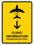 Flight Information With Down Arrow Yellow Bilingual Portrait - Wall Sign